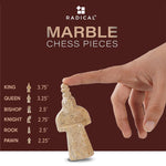 Coral and Red Antique Handmade 15 Inches Premium Quality Marble Chess Set