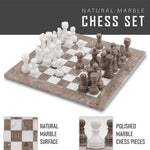 GreyOceanicandWhiteHandmade15InchesHighQualityMarbleChessSet