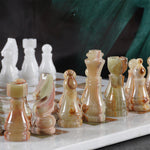 Handmade White and Green Premium Quality Chess Figures  