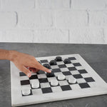 white and black handmade 15 inch marble checker game,checker set