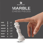 White and Black 15 Inches Premium Quality Marble Chess Set (With Storage Box)