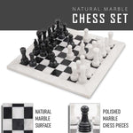 White and Black Handmade 15 Inches High Quality Marble Chess Set