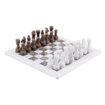 White and Grey Oceanic Handmade 12 Inches High Quality Marble Chess Set