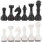 Handmade Black and White Premium Quality Chess Figures - Suitable for 16 - 20 Inches Chess Board