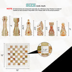 Handmade White and Green Premium Quality Chess Figures - Suitable for 16 - 20 Inches Chess Board