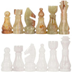 Handmade White and Green Premium Quality Chess Figures - Suitable for 16 - 20 Inches Chess Board